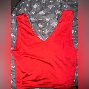 Red Vneck Tank Top